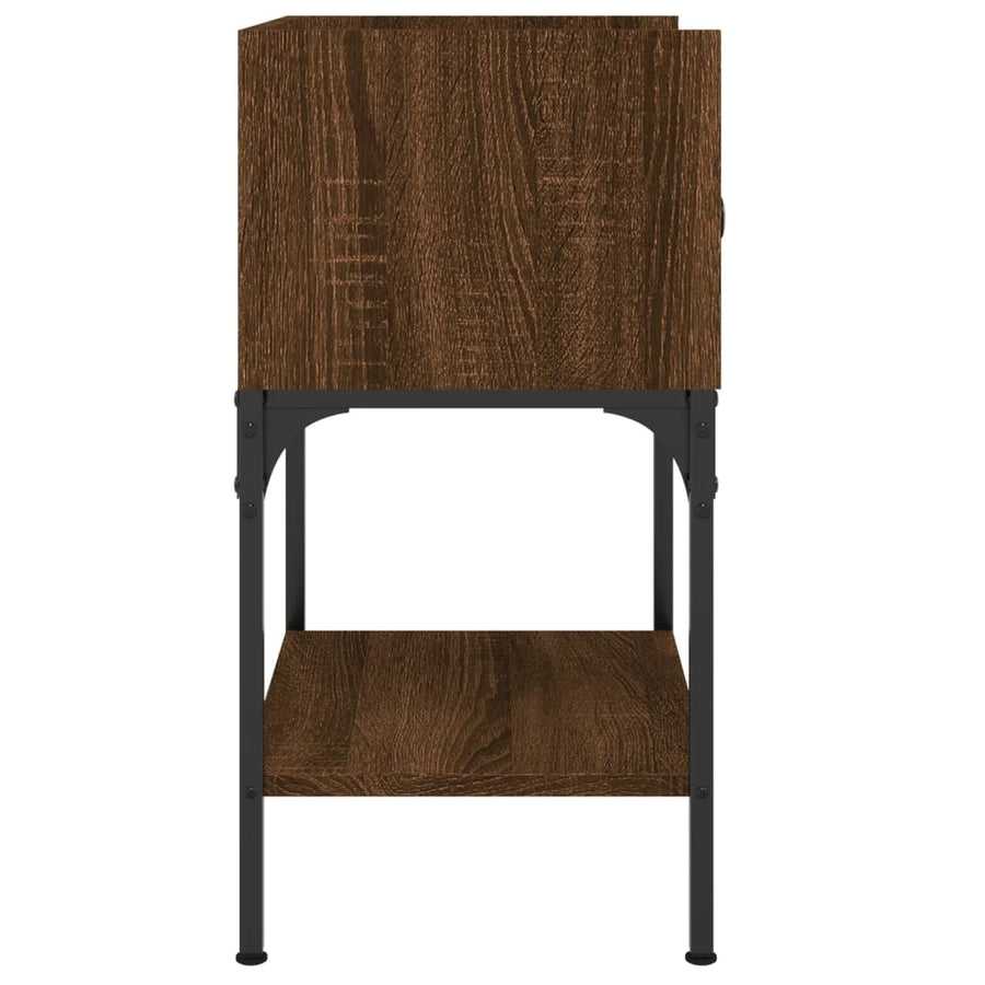 Nachtkastjes 40,5X31X60 Cm Bewerkt Hout Bruin Eikenkleur 2 Bruineiken