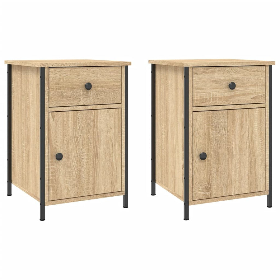 Nachtkastjes 2 st 40x42x60 cm bewerkt hout sonoma eikenkleurig