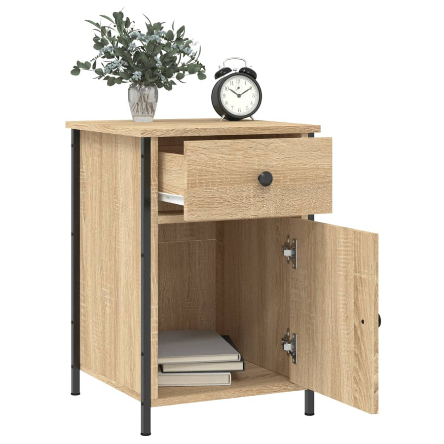 Nachtkastjes 2 st 40x42x60 cm bewerkt hout sonoma eikenkleurig
