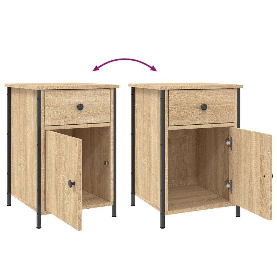 Nachtkastjes 2 st 40x42x60 cm bewerkt hout sonoma eikenkleurig