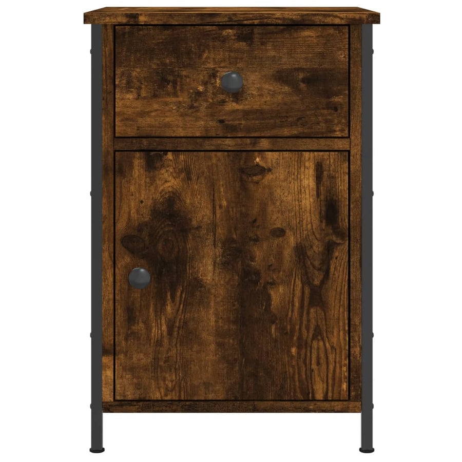 Nachtkastje 40X42X60 Cm Bewerkt Hout Gerookt Eikenkleurig