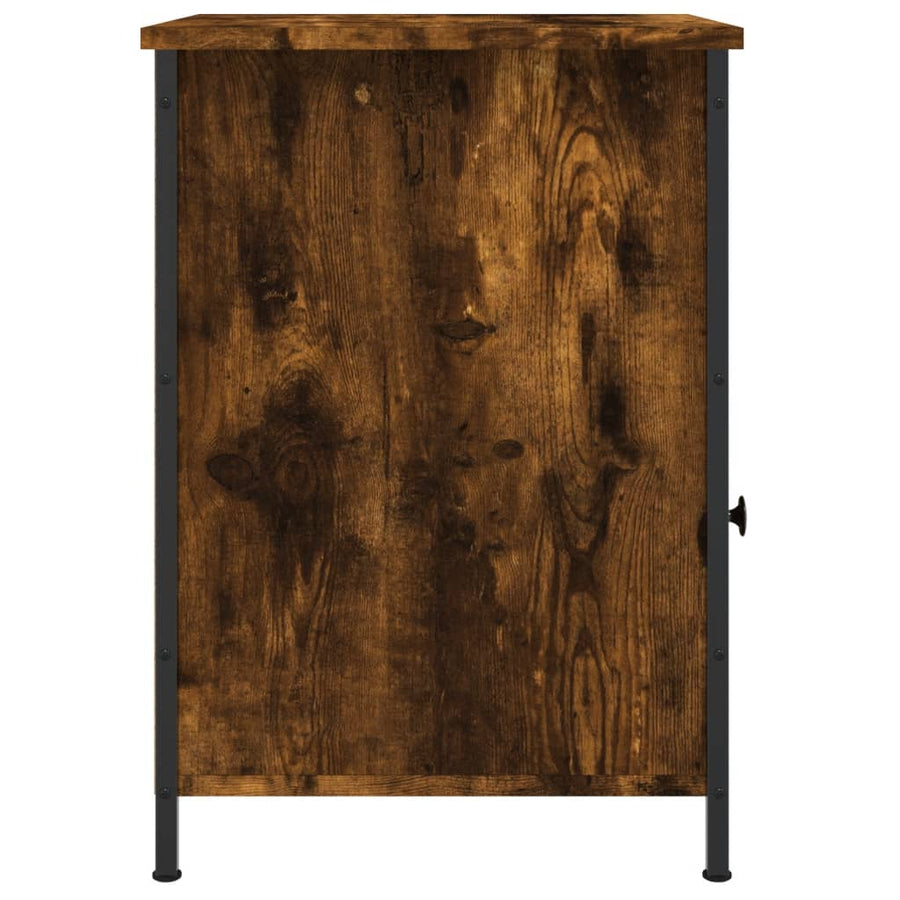 Nachtkastje 40X42X60 Cm Bewerkt Hout Gerookt Eikenkleurig