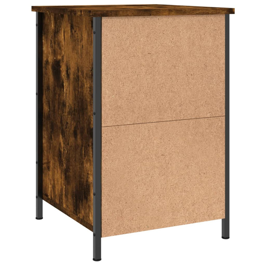 Nachtkastje 40X42X60 Cm Bewerkt Hout Gerookt Eikenkleurig