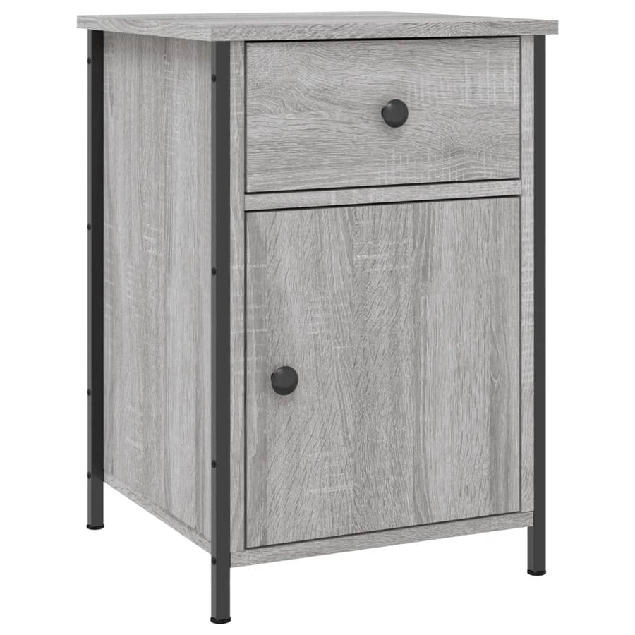 Nachtkastje 40X42X60 Cm Bewerkt Hout Grijs Sonoma Eikenkleurig