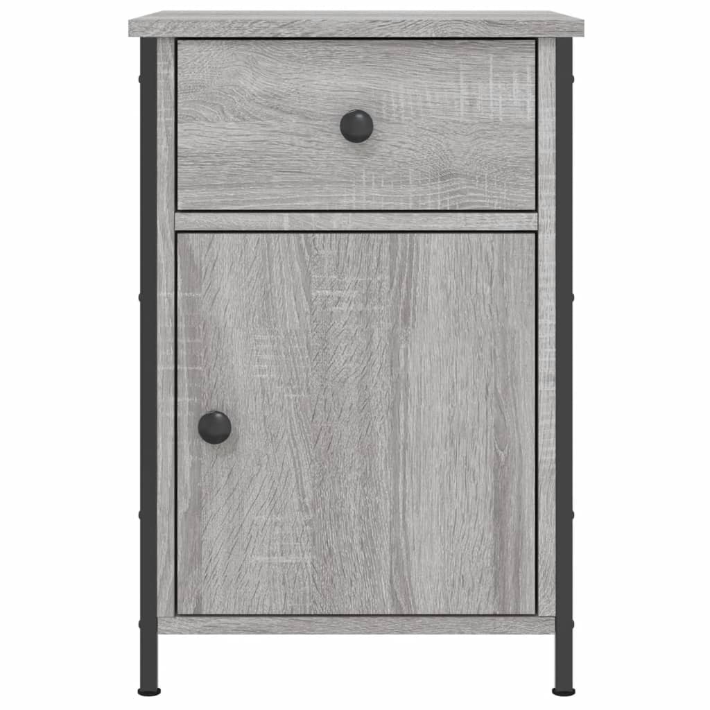 Nachtkastje 40X42X60 Cm Bewerkt Hout Grijs Sonoma Eikenkleurig
