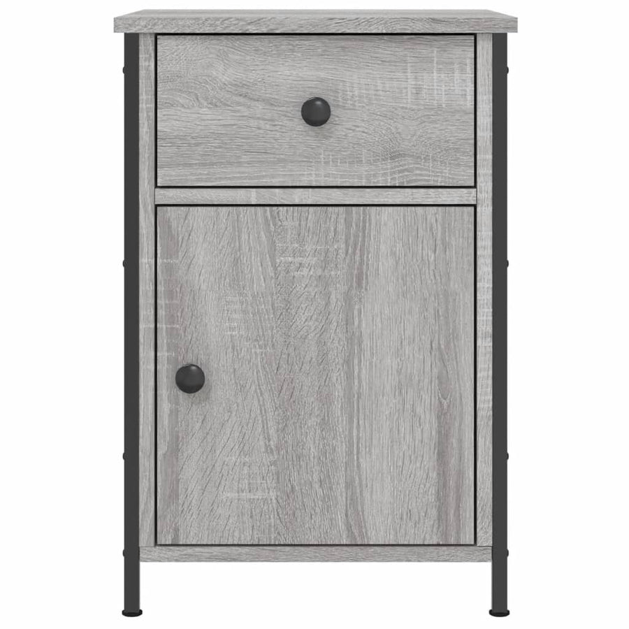 Nachtkastje 40X42X60 Cm Bewerkt Hout Grijs Sonoma Eikenkleurig