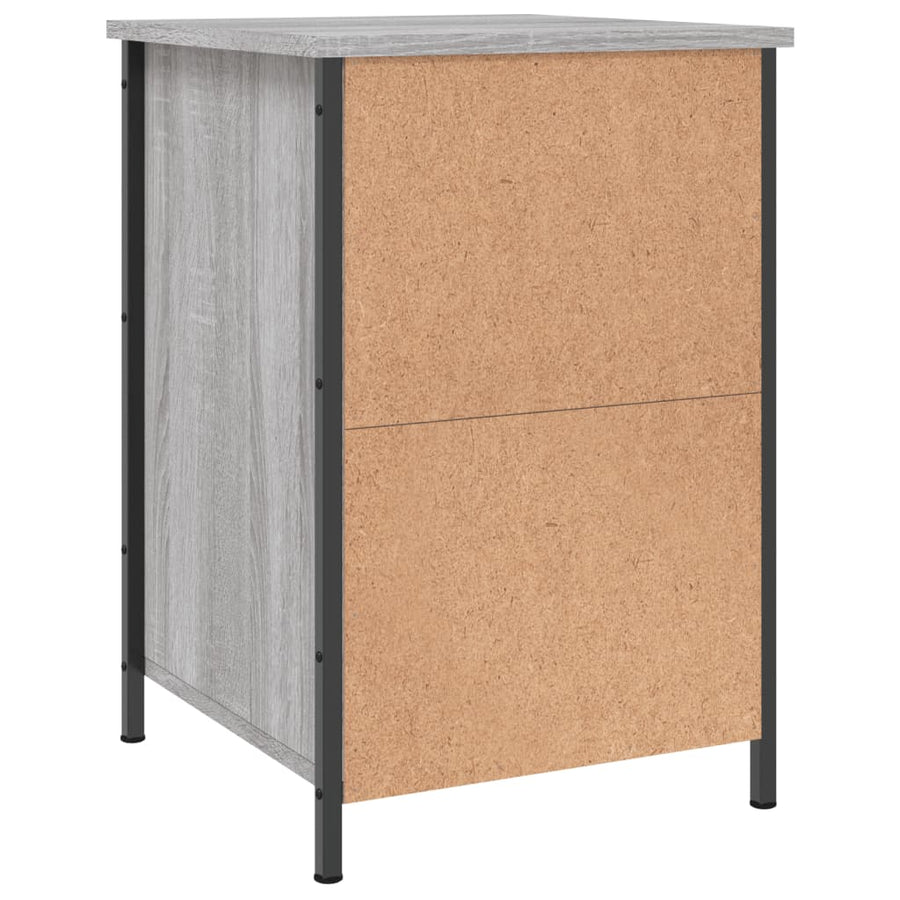 Nachtkastje 40X42X60 Cm Bewerkt Hout Grijs Sonoma Eikenkleurig