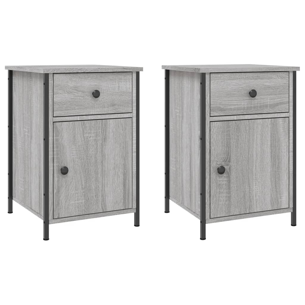 Nachtkastjes 2 St 40X42X60 Cm Bewerkt Hout Grijs Sonoma Eiken