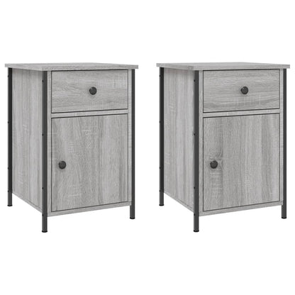 Nachtkastjes 2 St 40X42X60 Cm Bewerkt Hout Grijs Sonoma Eiken