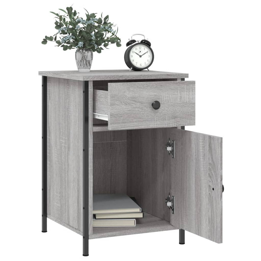 Nachtkastjes 2 St 40X42X60 Cm Bewerkt Hout Grijs Sonoma Eiken