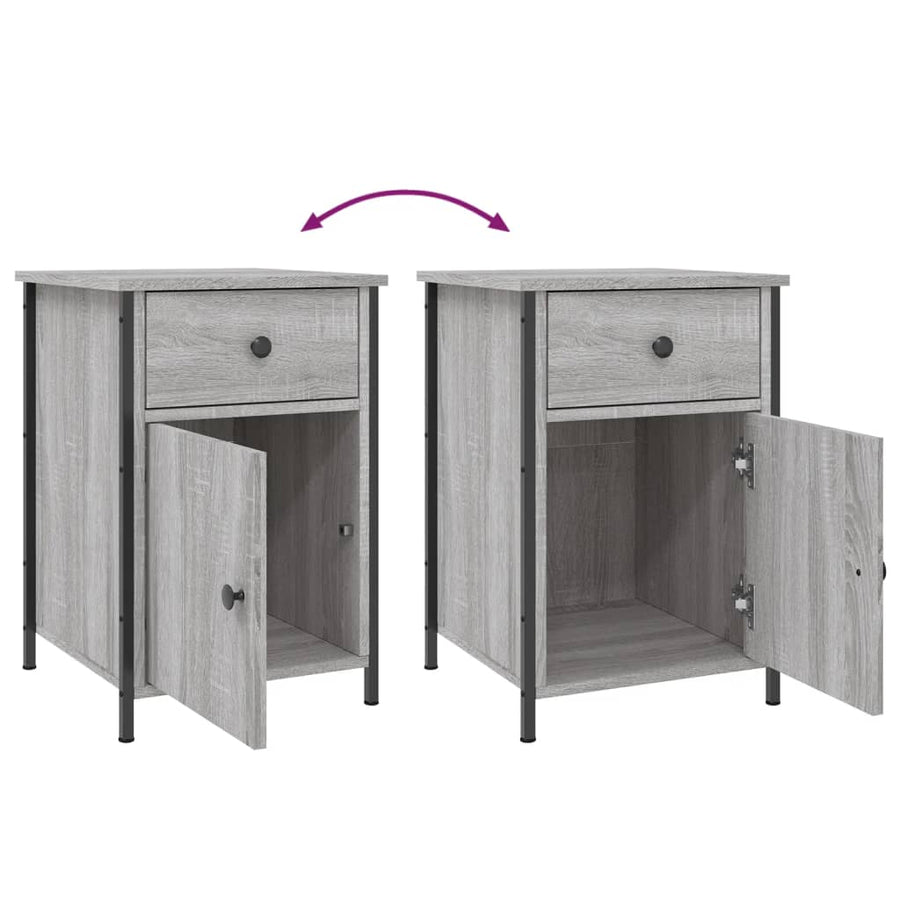 Nachtkastjes 2 St 40X42X60 Cm Bewerkt Hout Grijs Sonoma Eiken