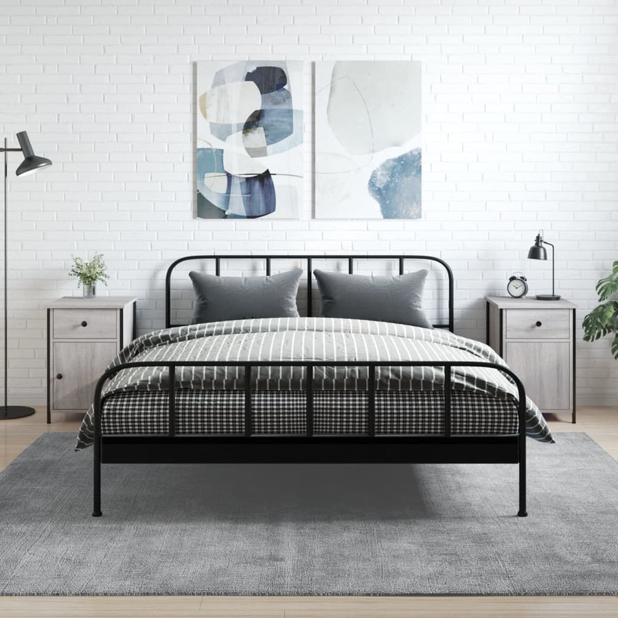 Nachtkastjes 2 St 40X42X60 Cm Bewerkt Hout Grijs Sonoma Eiken
