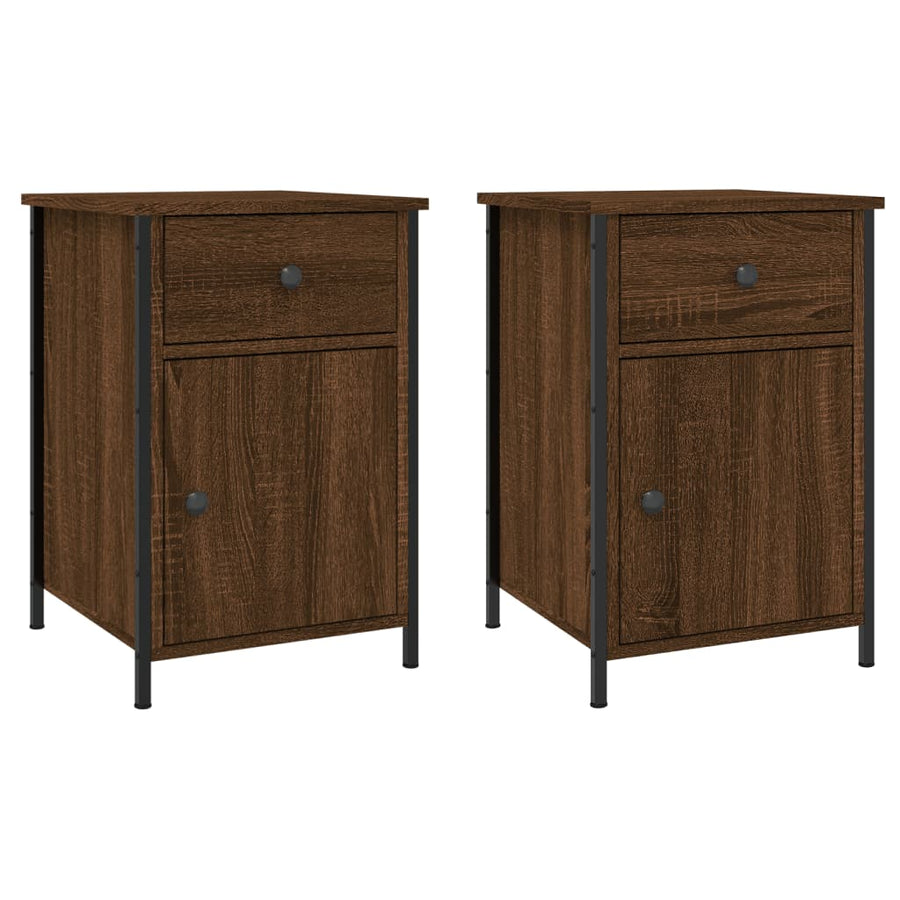 Nachtkastjes 2 St 40X42X60 Cm Bewerkt Hout Bruin Eikenkleur