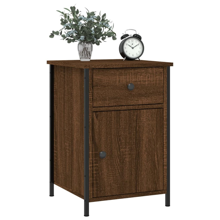 Nachtkastjes 2 St 40X42X60 Cm Bewerkt Hout Bruin Eikenkleur