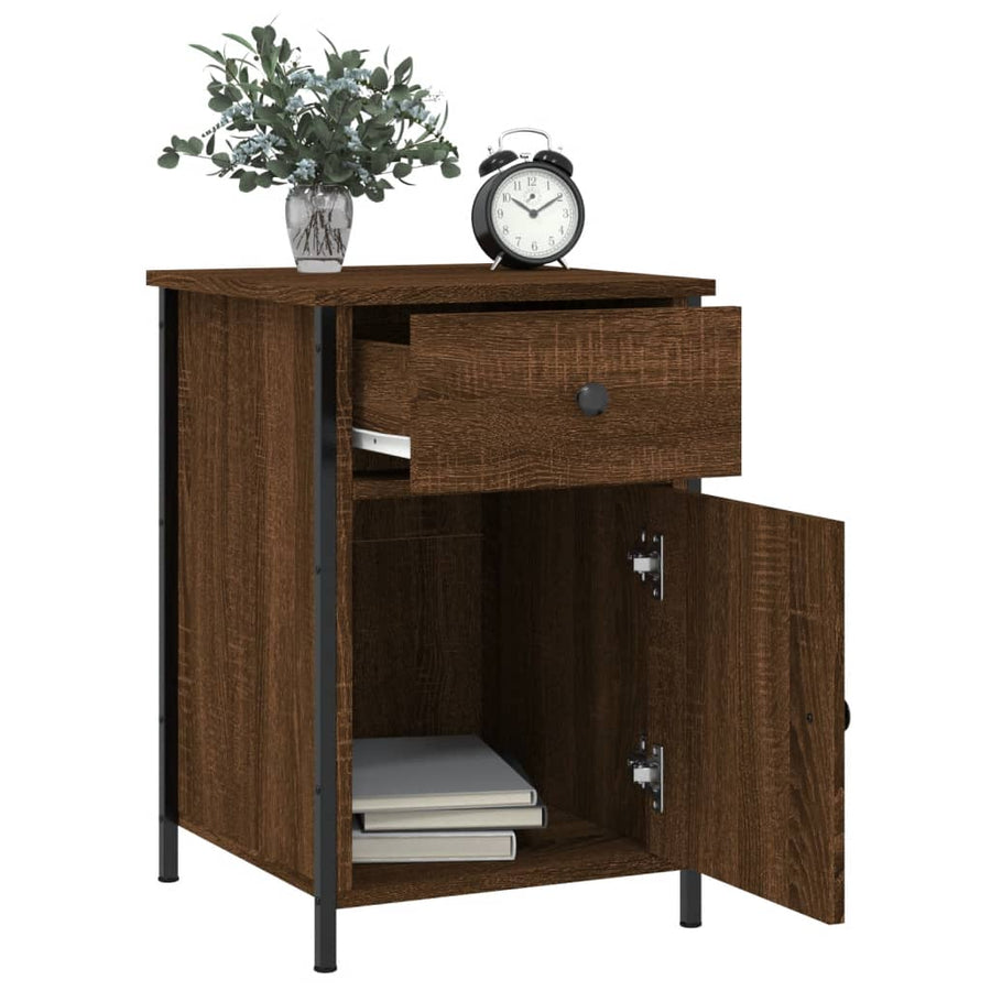 Nachtkastjes 2 St 40X42X60 Cm Bewerkt Hout Bruin Eikenkleur