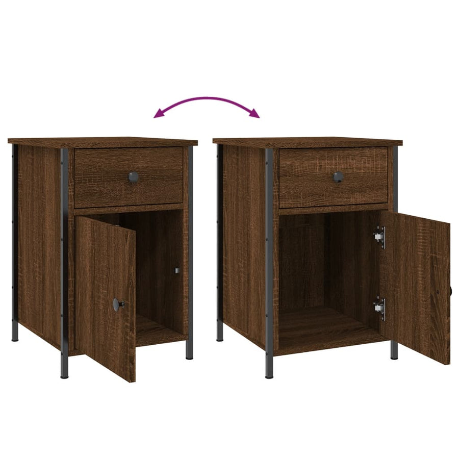 Nachtkastjes 2 St 40X42X60 Cm Bewerkt Hout Bruin Eikenkleur