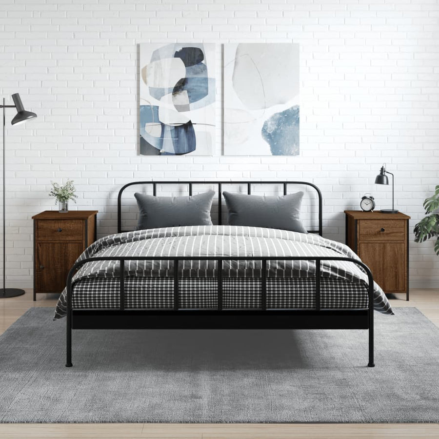 Nachtkastjes 2 St 40X42X60 Cm Bewerkt Hout Bruin Eikenkleur