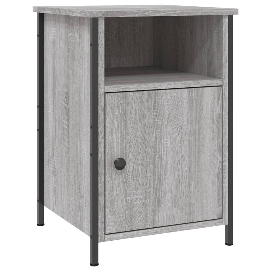 Nachtkastje 40X42X60 Cm Bewerkt Hout Grijs Sonoma Eikenkleurig