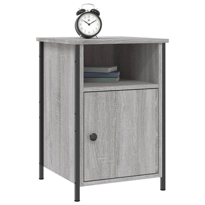 Nachtkastje 40X42X60 Cm Bewerkt Hout Grijs Sonoma Eikenkleurig
