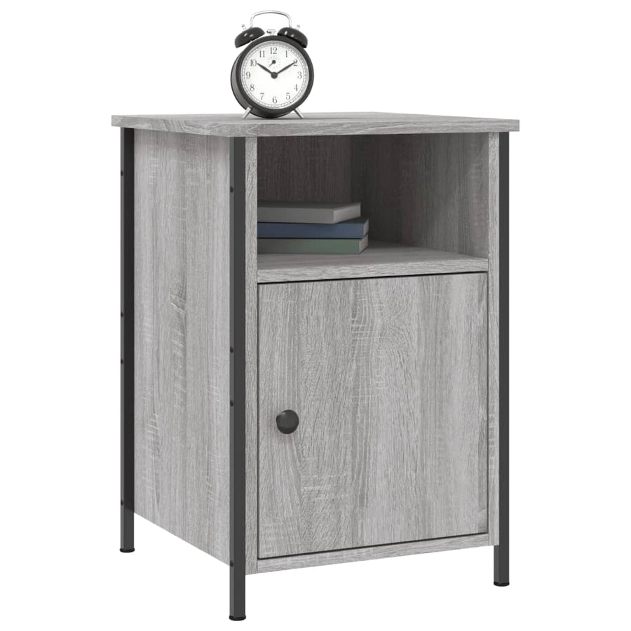 Nachtkastje 40X42X60 Cm Bewerkt Hout Grijs Sonoma Eikenkleurig