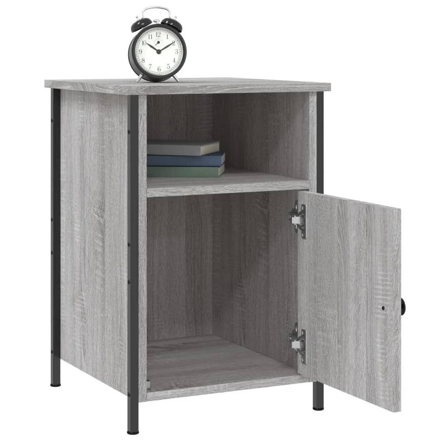 Nachtkastje 40X42X60 Cm Bewerkt Hout Grijs Sonoma Eikenkleurig