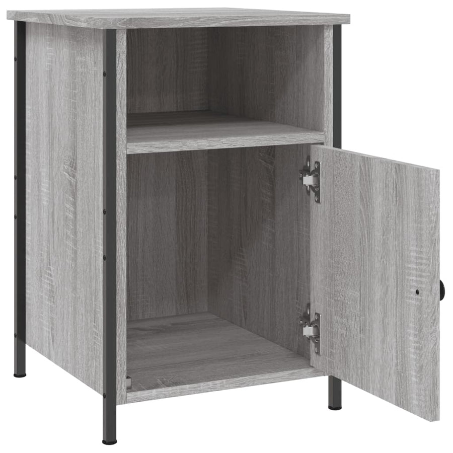 Nachtkastje 40X42X60 Cm Bewerkt Hout Grijs Sonoma Eikenkleurig
