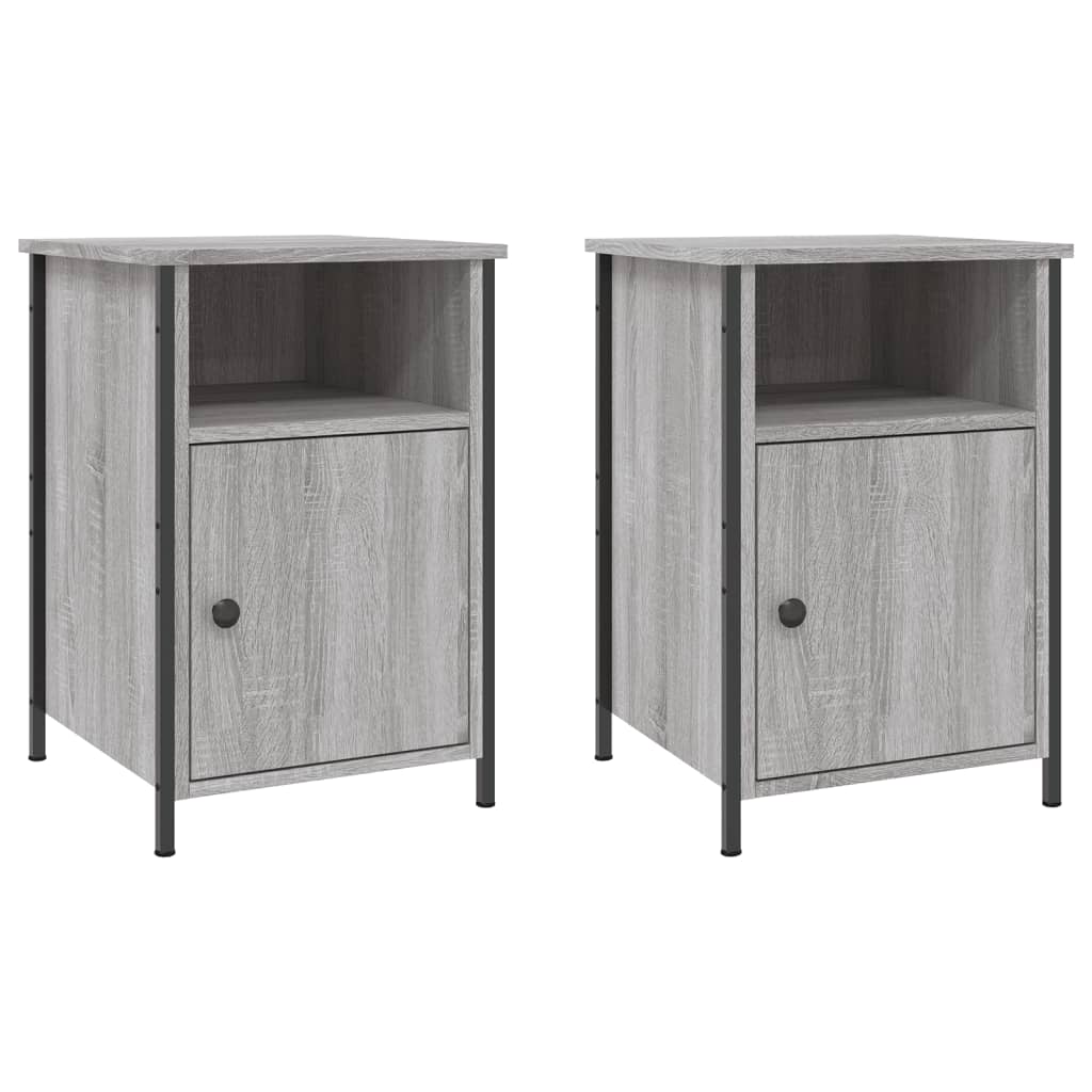 Nachtkastjes 2 St 40X42X60 Cm Bewerkt Hout Grijs Sonoma Eiken