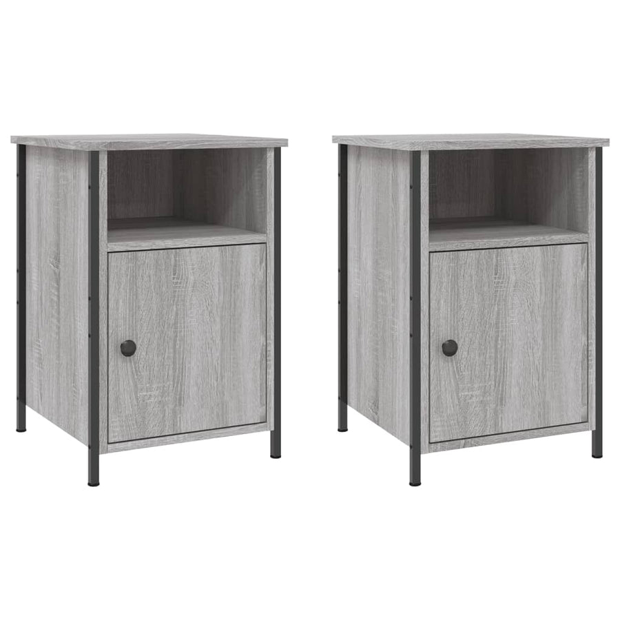 Nachtkastjes 2 St 40X42X60 Cm Bewerkt Hout Grijs Sonoma Eiken