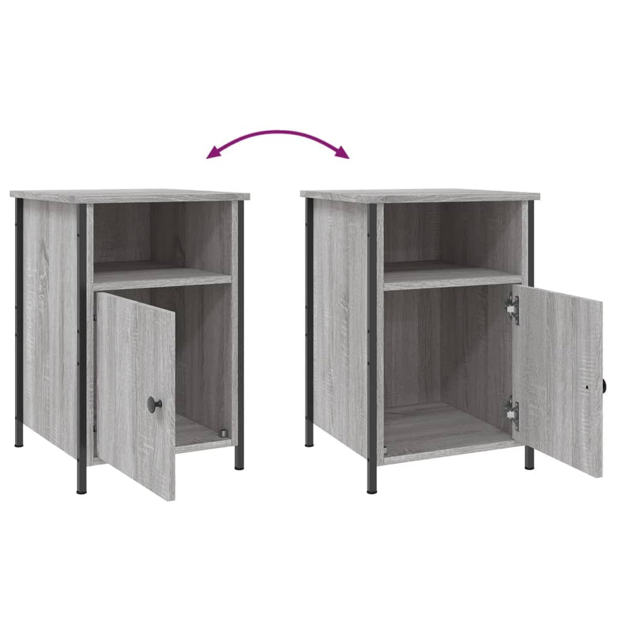 Nachtkastjes 2 St 40X42X60 Cm Bewerkt Hout Grijs Sonoma Eiken
