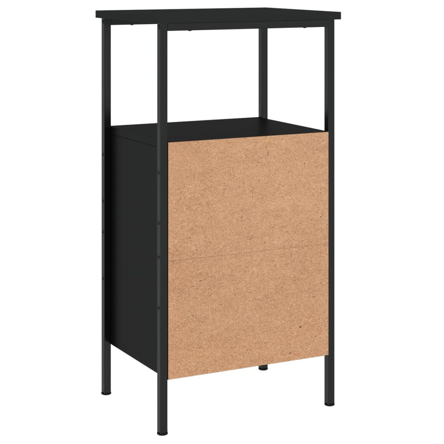 Nachtkastje 41x31x80 cm bewerkt hout zwart 1 Zwart