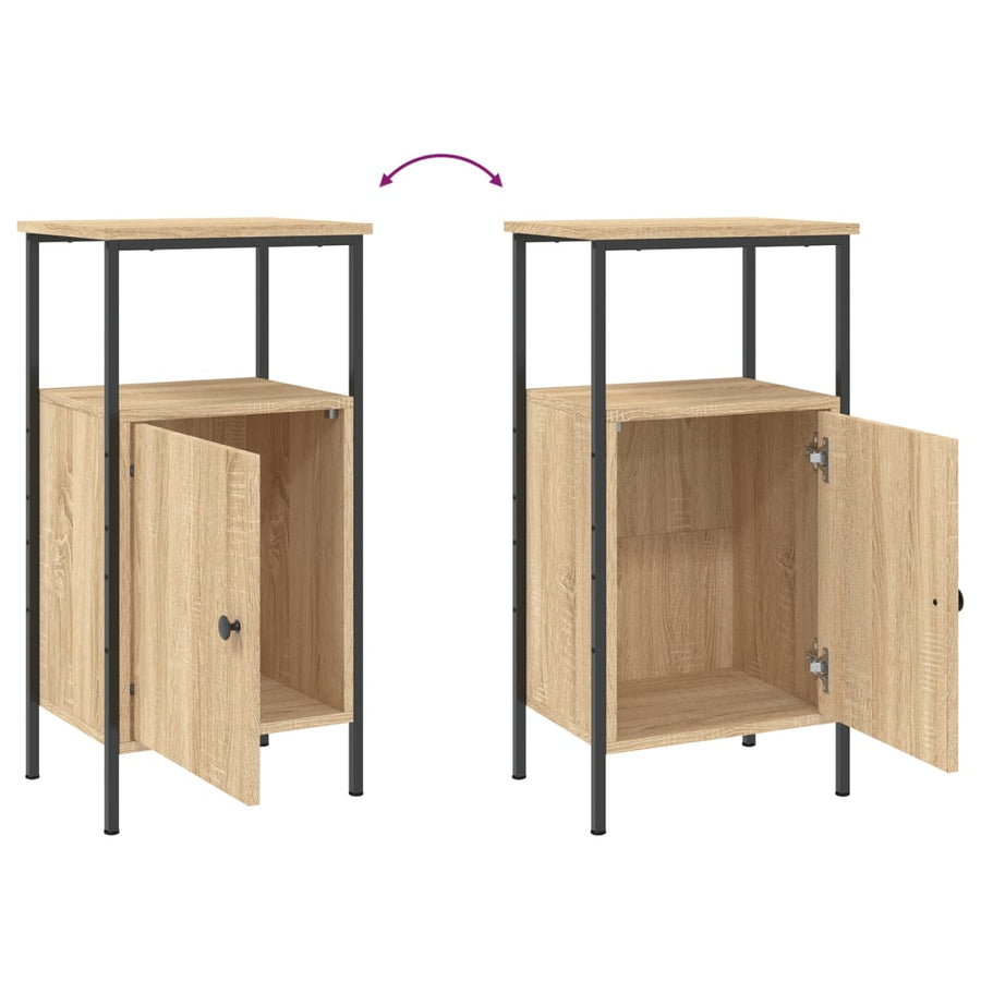 Nachtkastje 41X31X80 Cm Bewerkt Hout Sonoma Eikenkleurig