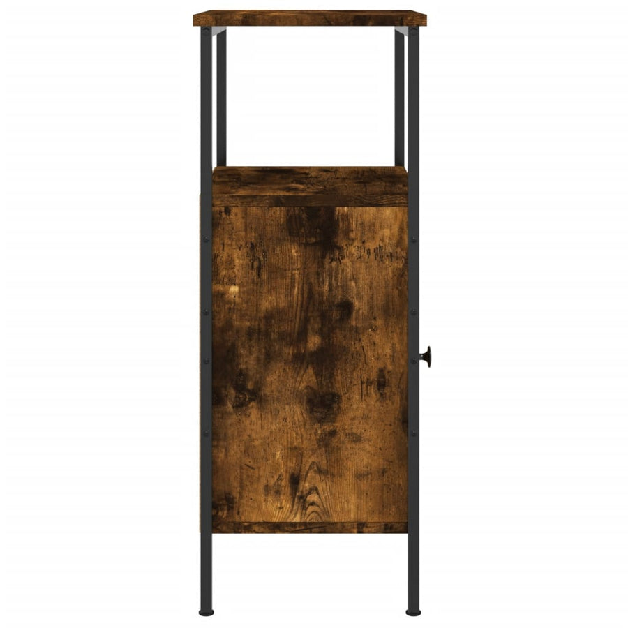 Nachtkastje 41X31X80 Cm Bewerkt Hout Gerookt Eikenkleurig