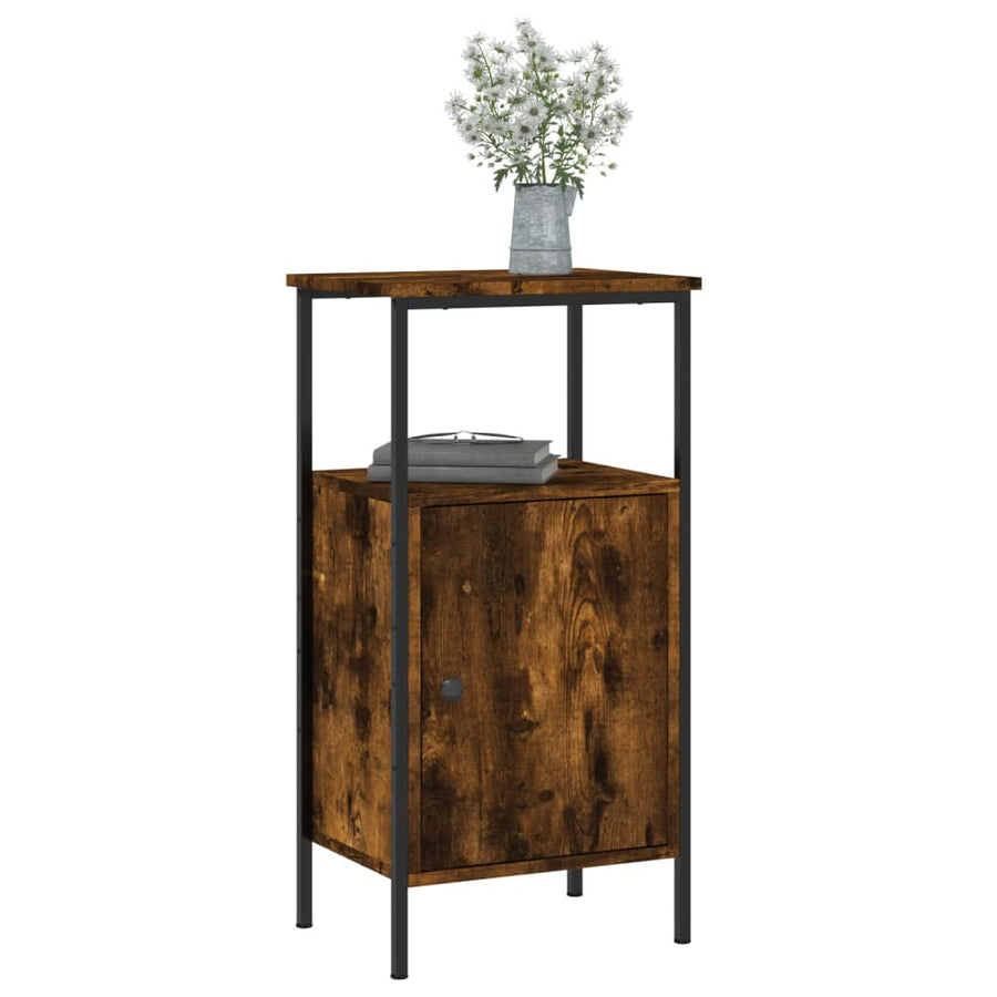 Nachtkastjes 41X31X80 Cm Bewerkt Hout Kleurig 2 Gerookt eiken