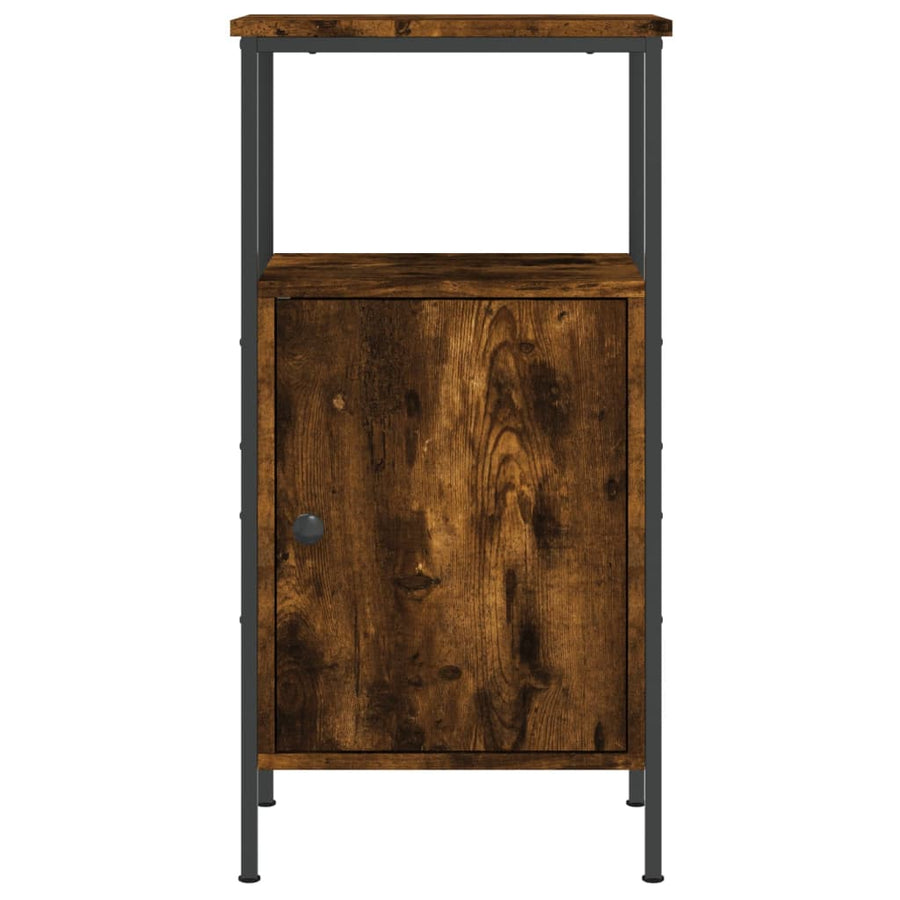 Nachtkastjes 41X31X80 Cm Bewerkt Hout Kleurig 2 Gerookt eiken