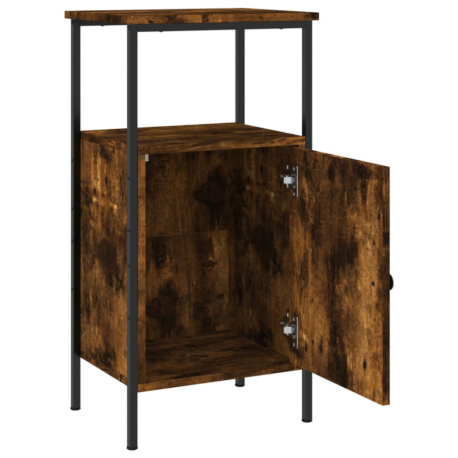 Nachtkastjes 41X31X80 Cm Bewerkt Hout Kleurig 2 Gerookt eiken