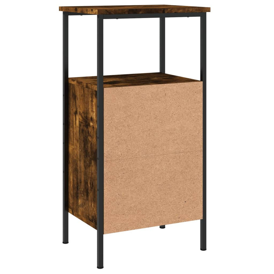 Nachtkastjes 41X31X80 Cm Bewerkt Hout Kleurig 2 Gerookt eiken