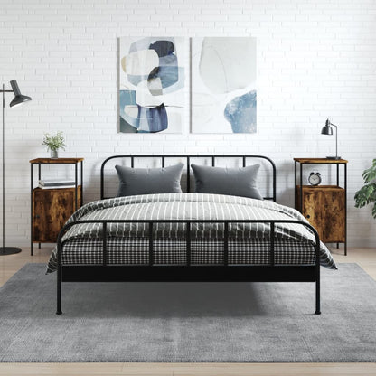 Nachtkastjes 41X31X80 Cm Bewerkt Hout Kleurig 2 Gerookt eiken