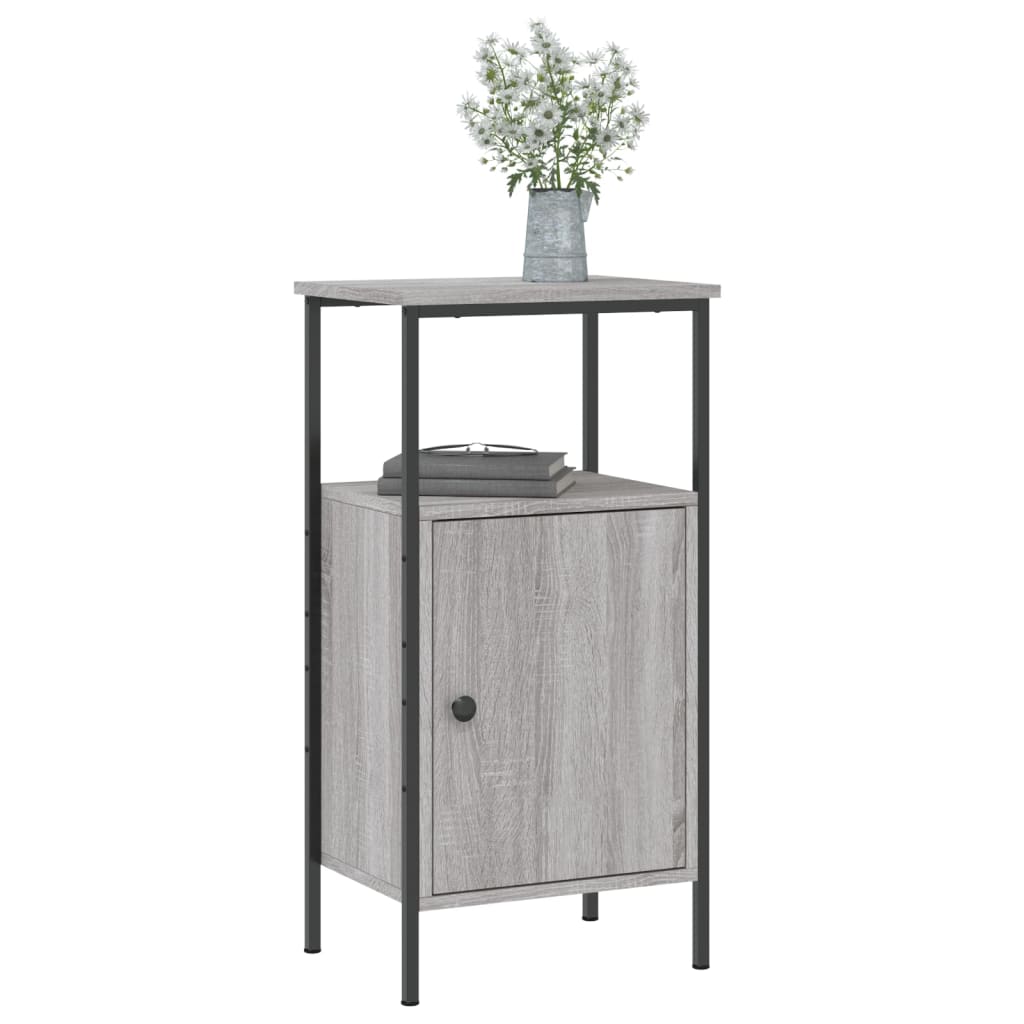 Nachtkastje 41X31X80 Cm Bewerkt Hout Grijs Sonoma