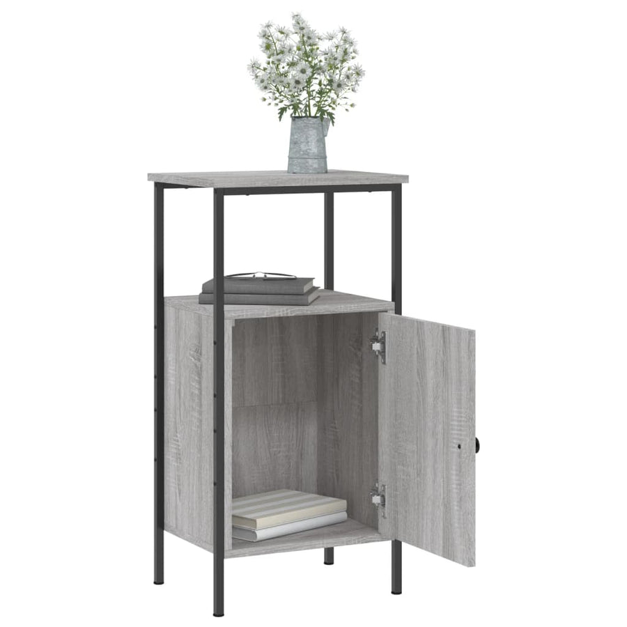 Nachtkastje 41X31X80 Cm Bewerkt Hout Grijs Sonoma