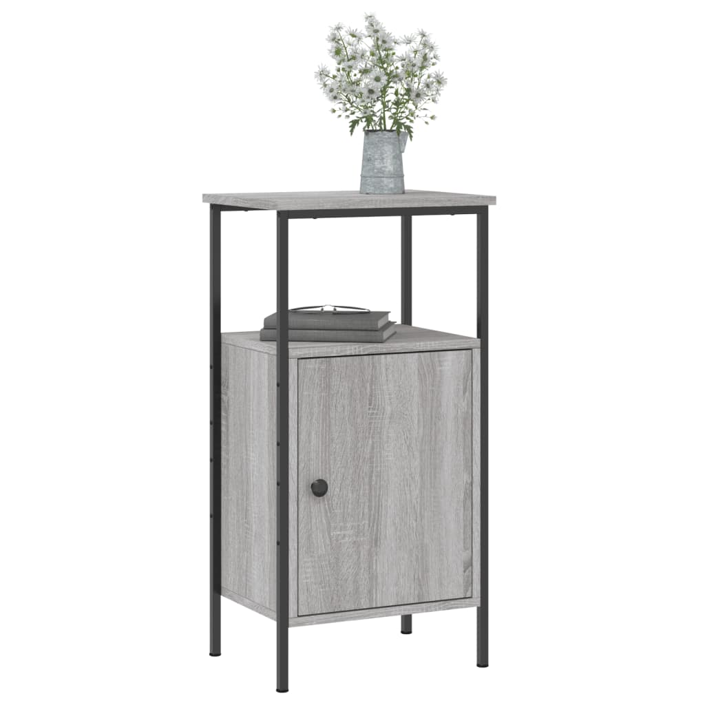 Nachtkastjes 2 st 41x31x80 cm bewerkt hout grijs sonoma eiken