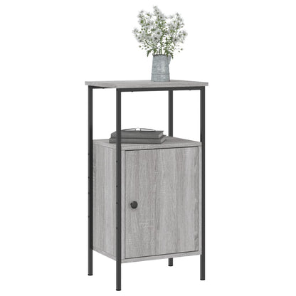 Nachtkastjes 2 st 41x31x80 cm bewerkt hout grijs sonoma eiken