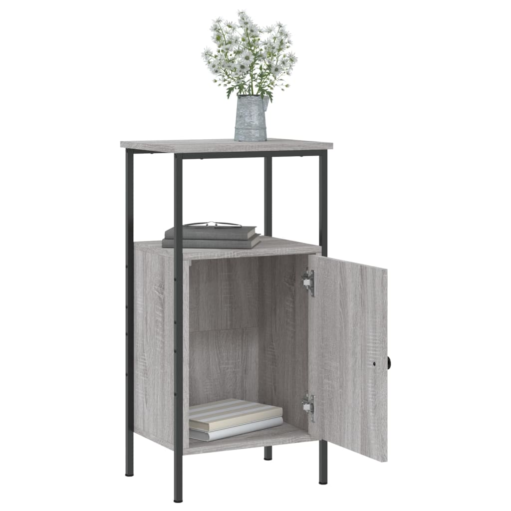 Nachtkastjes 2 st 41x31x80 cm bewerkt hout grijs sonoma eiken