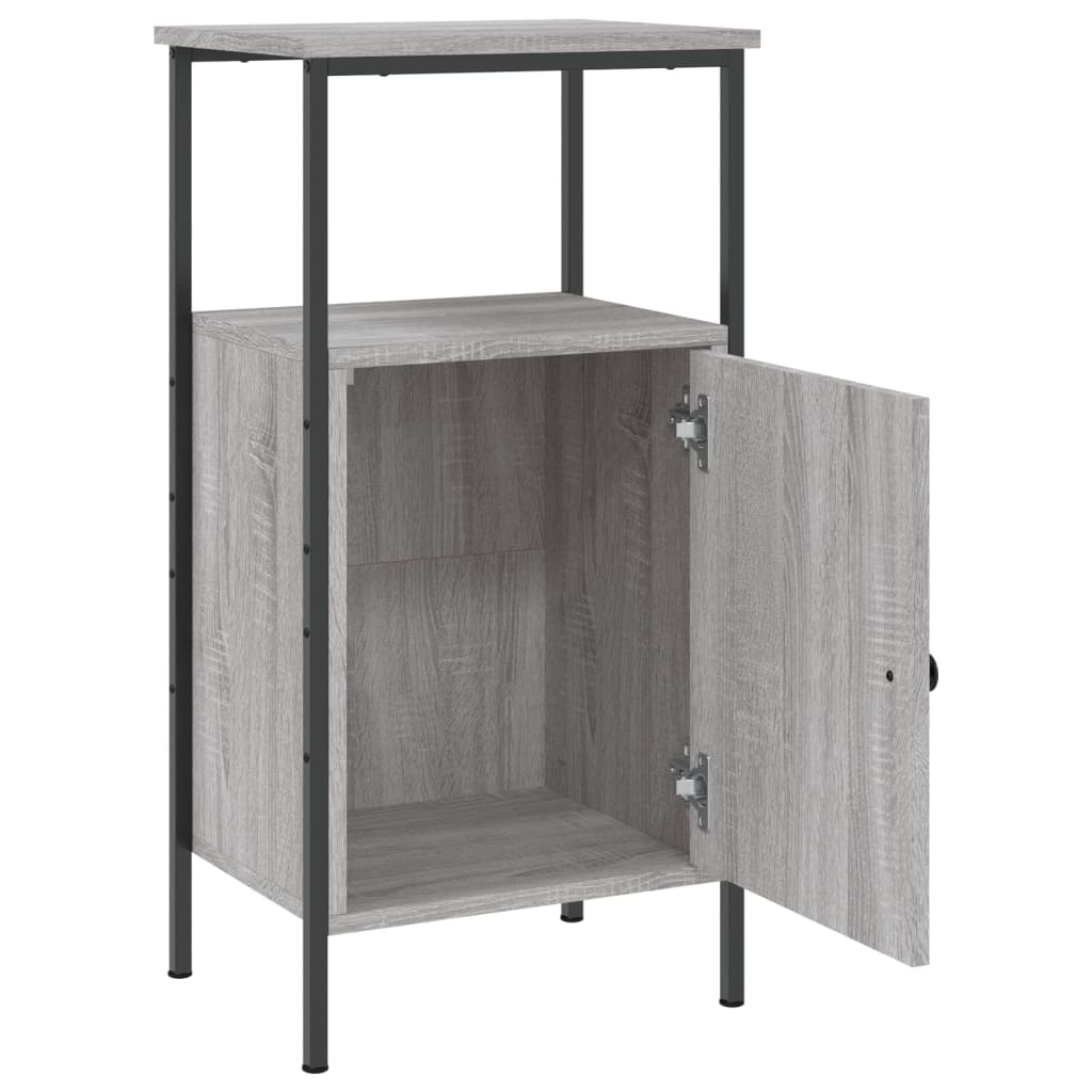 Nachtkastjes 2 st 41x31x80 cm bewerkt hout grijs sonoma eiken