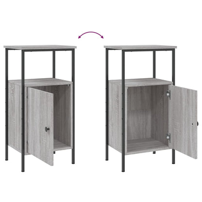Nachtkastjes 2 st 41x31x80 cm bewerkt hout grijs sonoma eiken