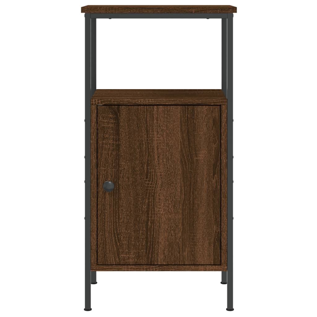 Nachtkastje 41x31x80 cm bewerkt hout bruin eikenkleur