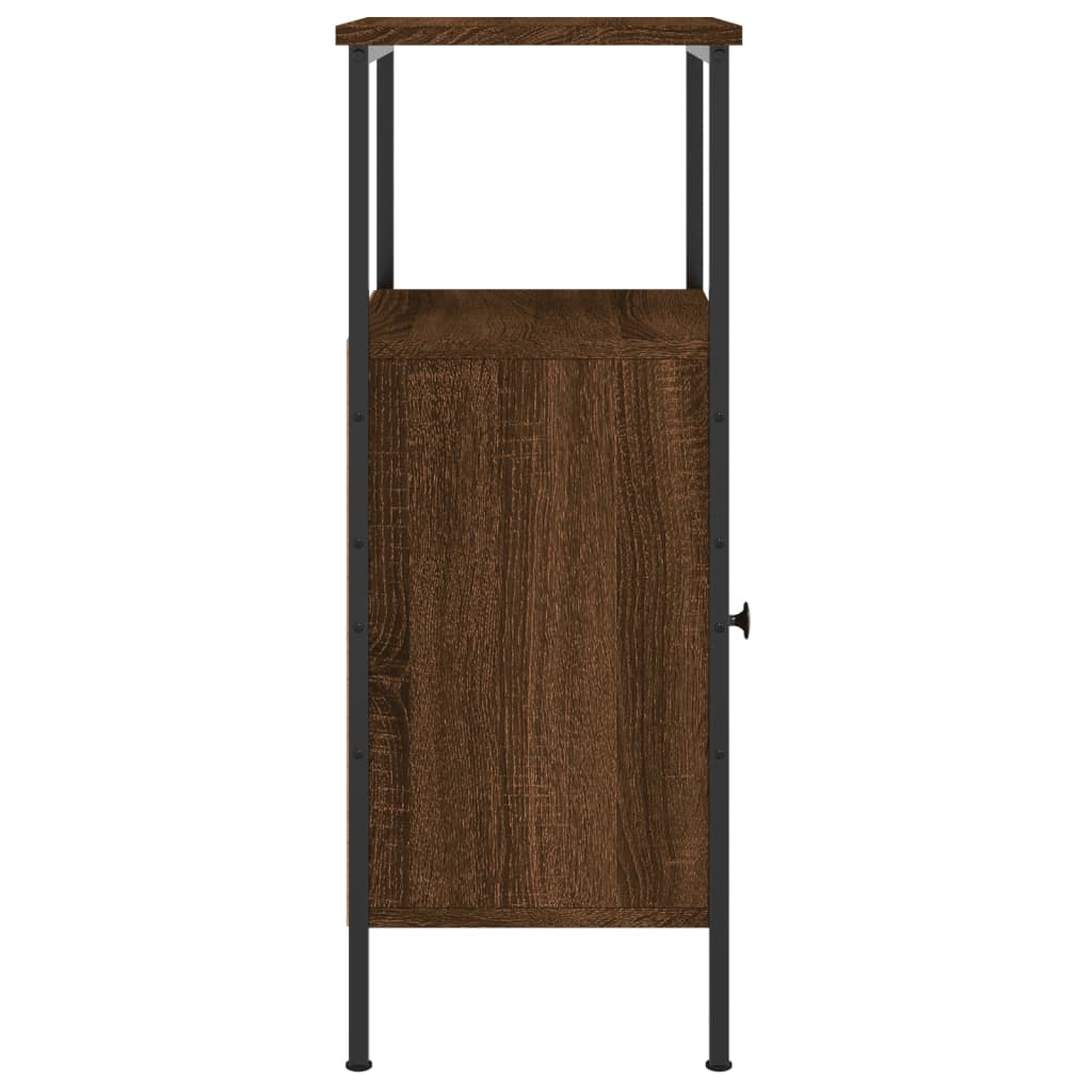 Nachtkastje 41x31x80 cm bewerkt hout bruin eikenkleur