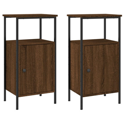 Nachtkastjes 2 St 41X31X80 Cm Bewerkt Hout Bruin Eikenkleur