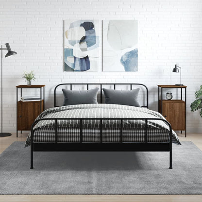 Nachtkastjes 2 St 41X31X80 Cm Bewerkt Hout Bruin Eikenkleur