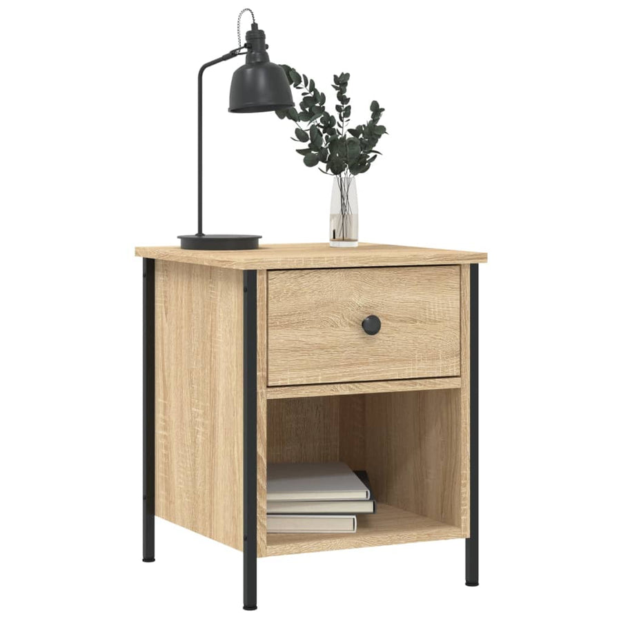 Nachtkastje 40X42X50 Cm Bewerkt Hout Kleurig 1 Sonoma eiken