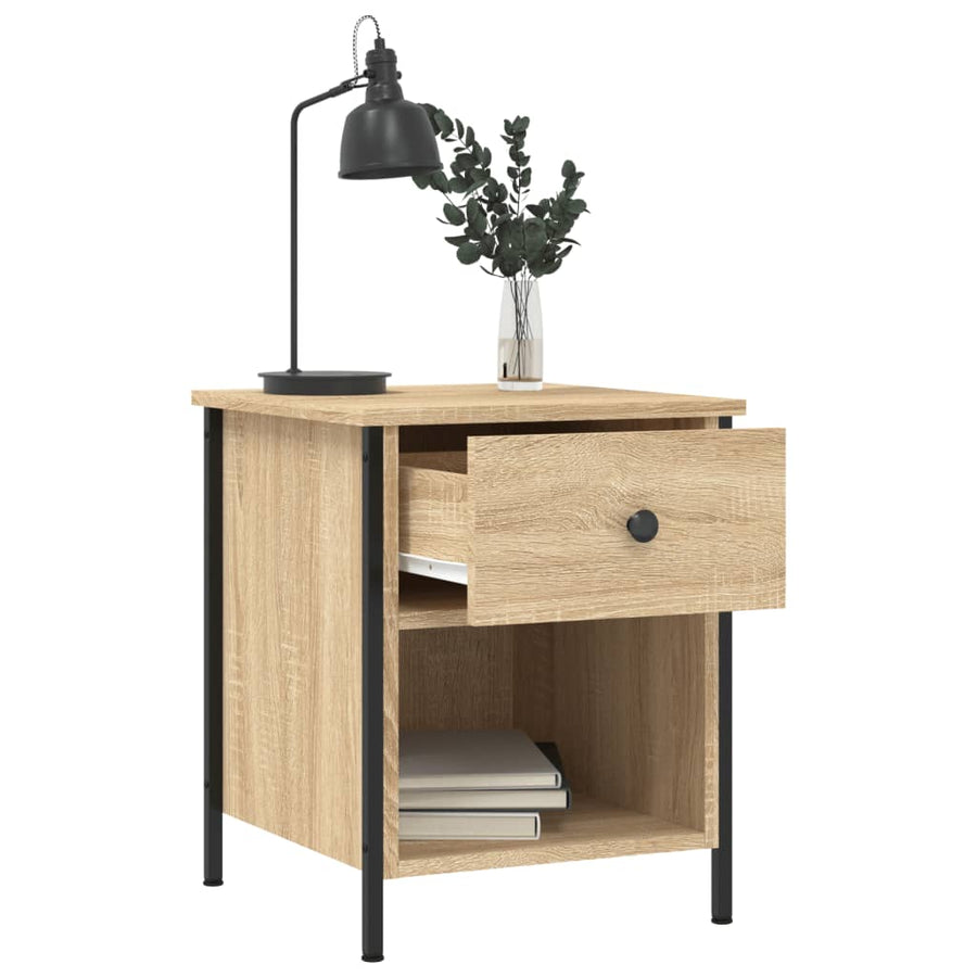 Nachtkastje 40X42X50 Cm Bewerkt Hout Kleurig 1 Sonoma eiken